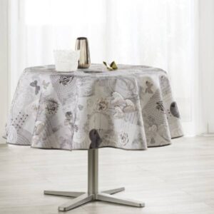Vlekbestendig tafelkleed Sweet love beige grijs