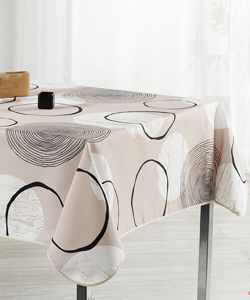 Vlekbestendig tafelkleed Beige spiraal