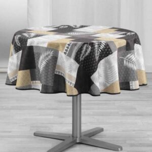Vlekbestendig tafelkleed Beige zwart met veer